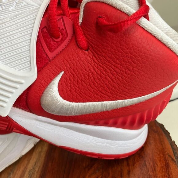 NIKE Kyrie 6 7.5 TB University Red/White Zoom Unisex Shoe - Picture 5 of 14